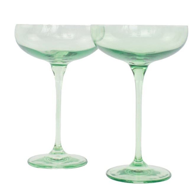 Coupe Glasses, Mint, Set of Two