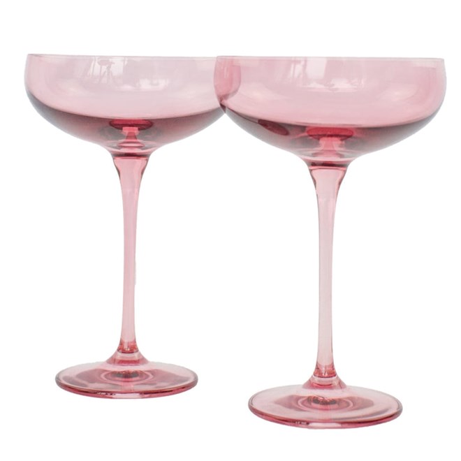 Coupe Glasses, Rose, Set of Two
